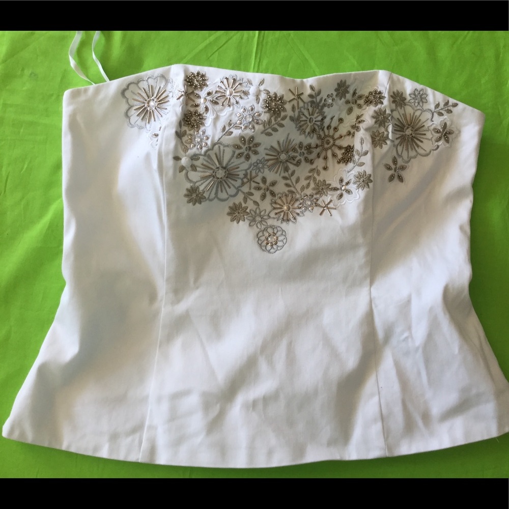 White and Black Market strapless top